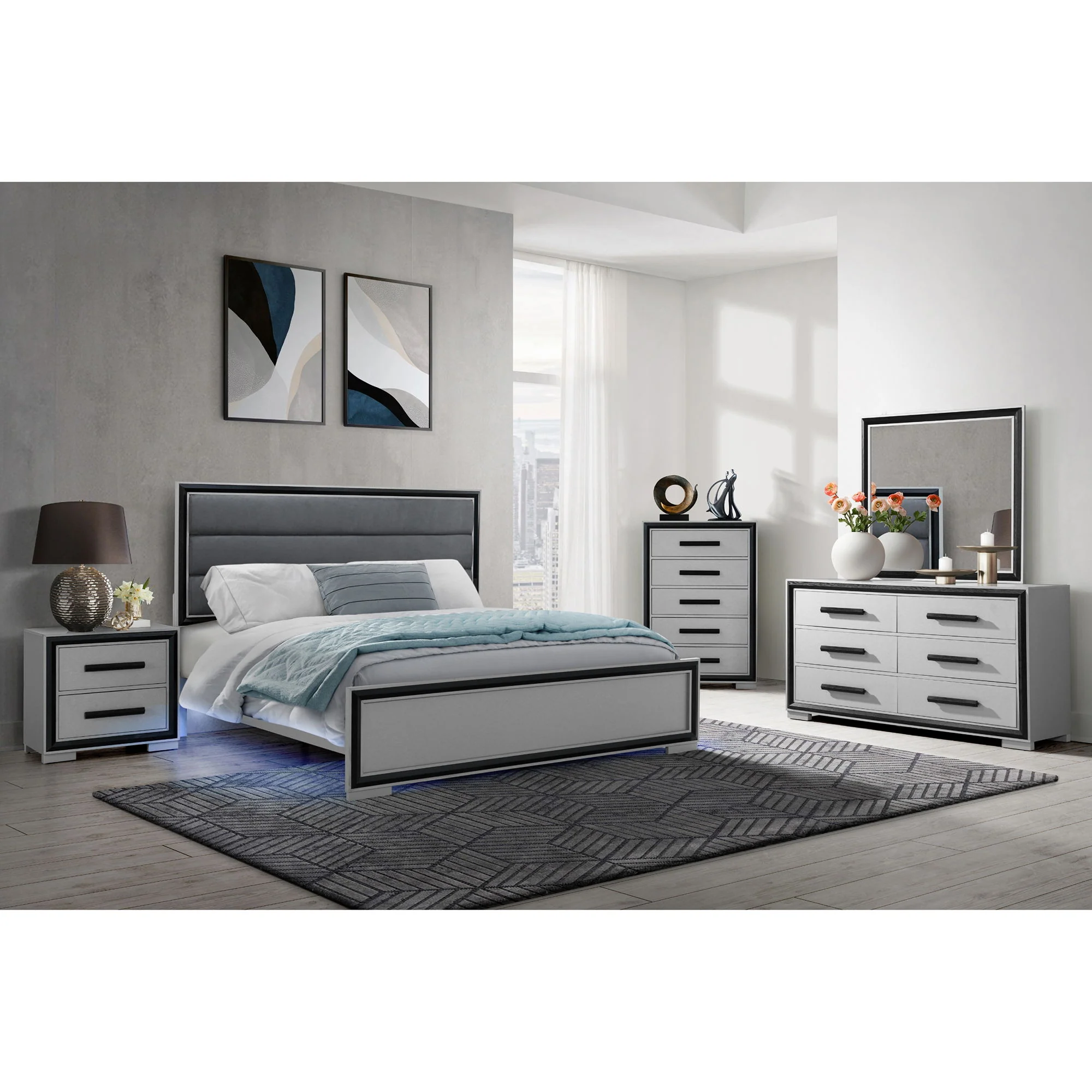Adelaide - Mirror - Gray / Black - Image 3