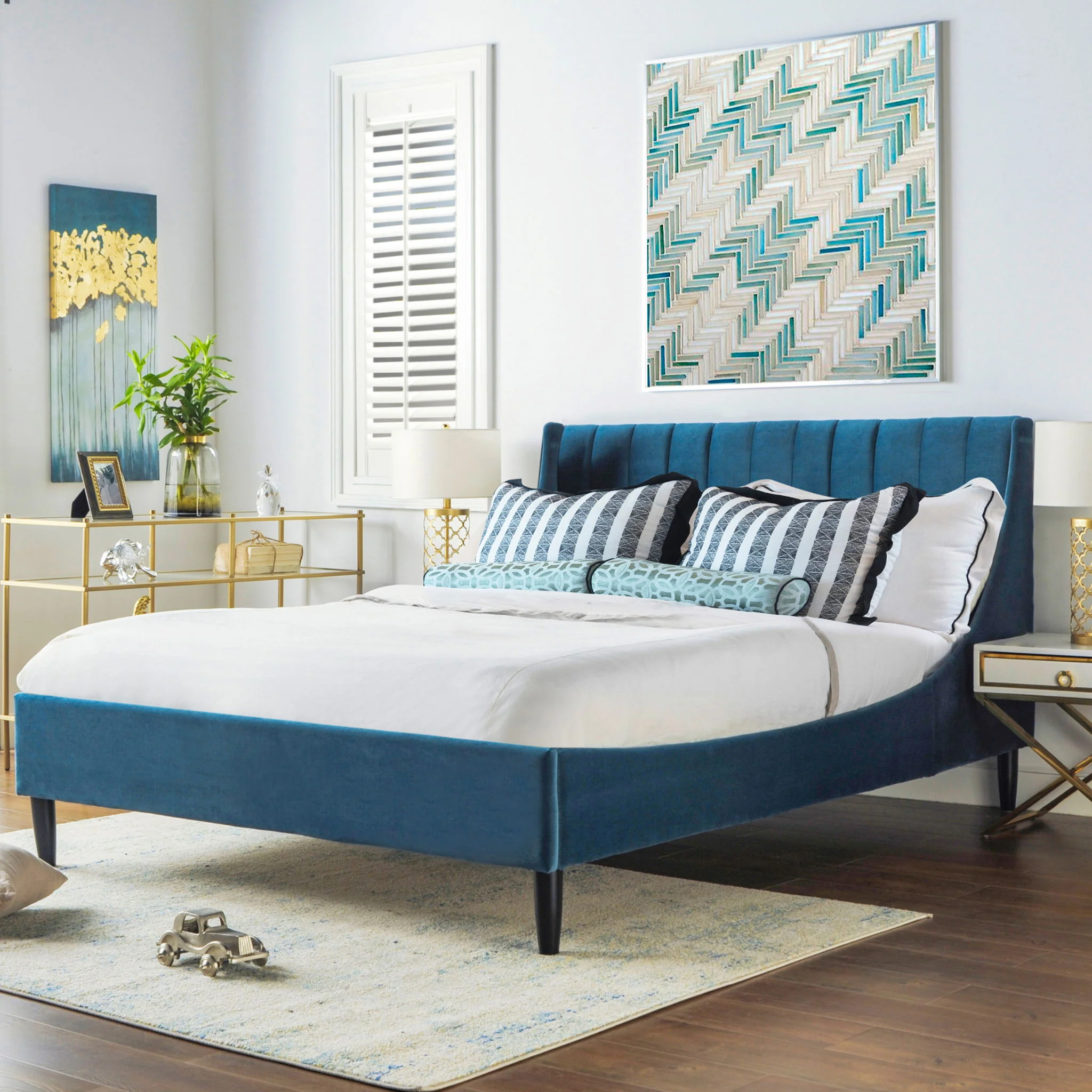 Aspen - Vertical Tufted Modern Headboard Platform Bed Set - Image 10