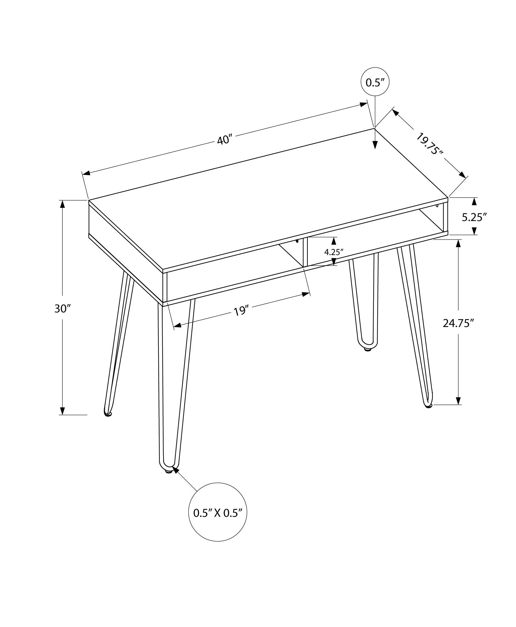 Computer Desk, Home Office, Laptop, Left And Right Set-Up, Storage Drawers, Work, Contemporary, Modern - Image 9