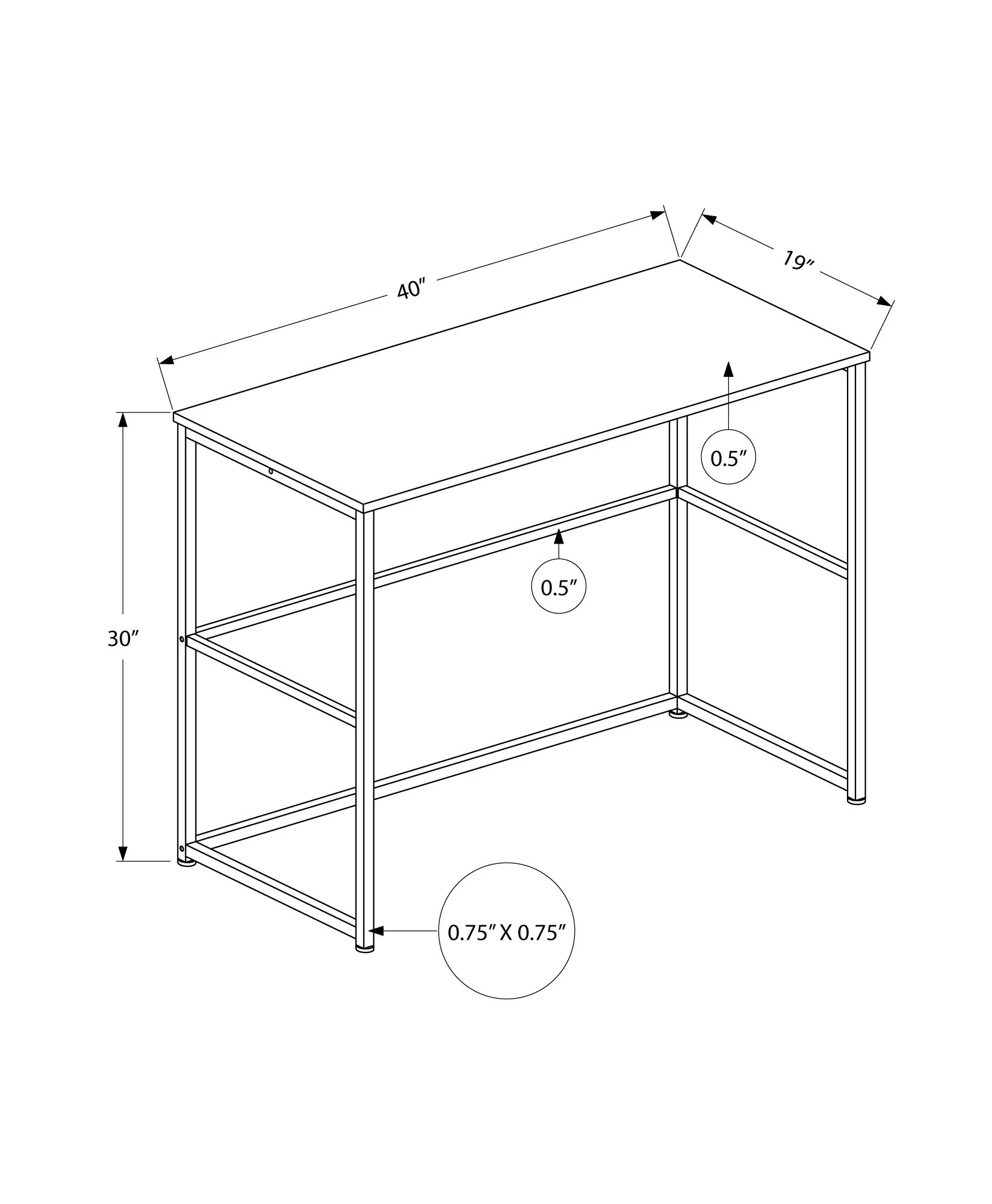 Computer Desk, Home Office, Laptop, Left Right Set-Up, Storage Drawers, Work, Contemporary, Modern - Image 4