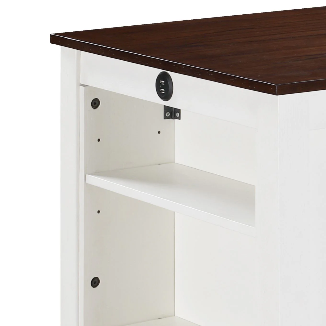 Graham - Small Space Counter Height Dining Table With USB Charging Ports And Shelves - Image 6