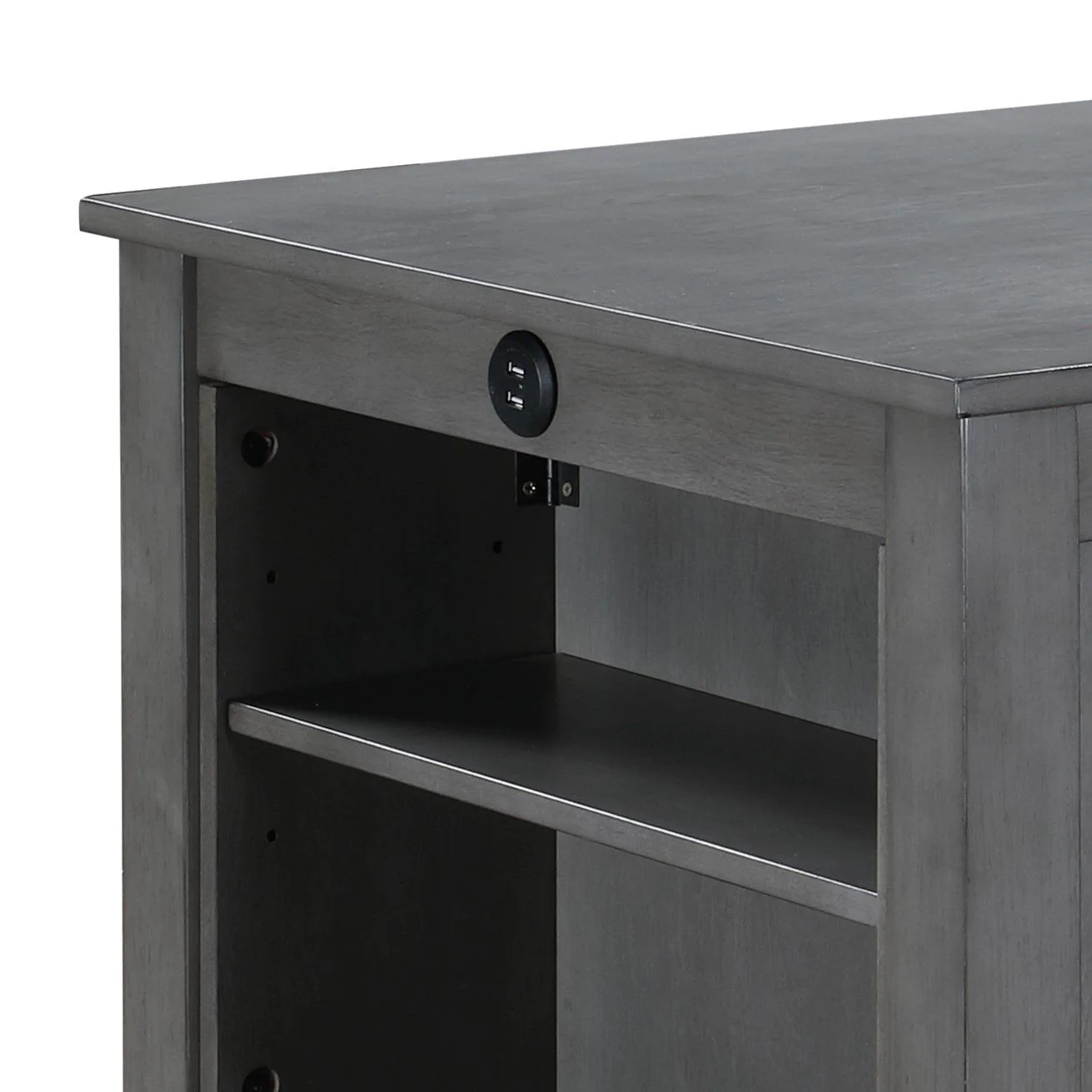 Graham - Small Space Counter Height Dining Table With USB Charging Ports And Shelves - Image 7
