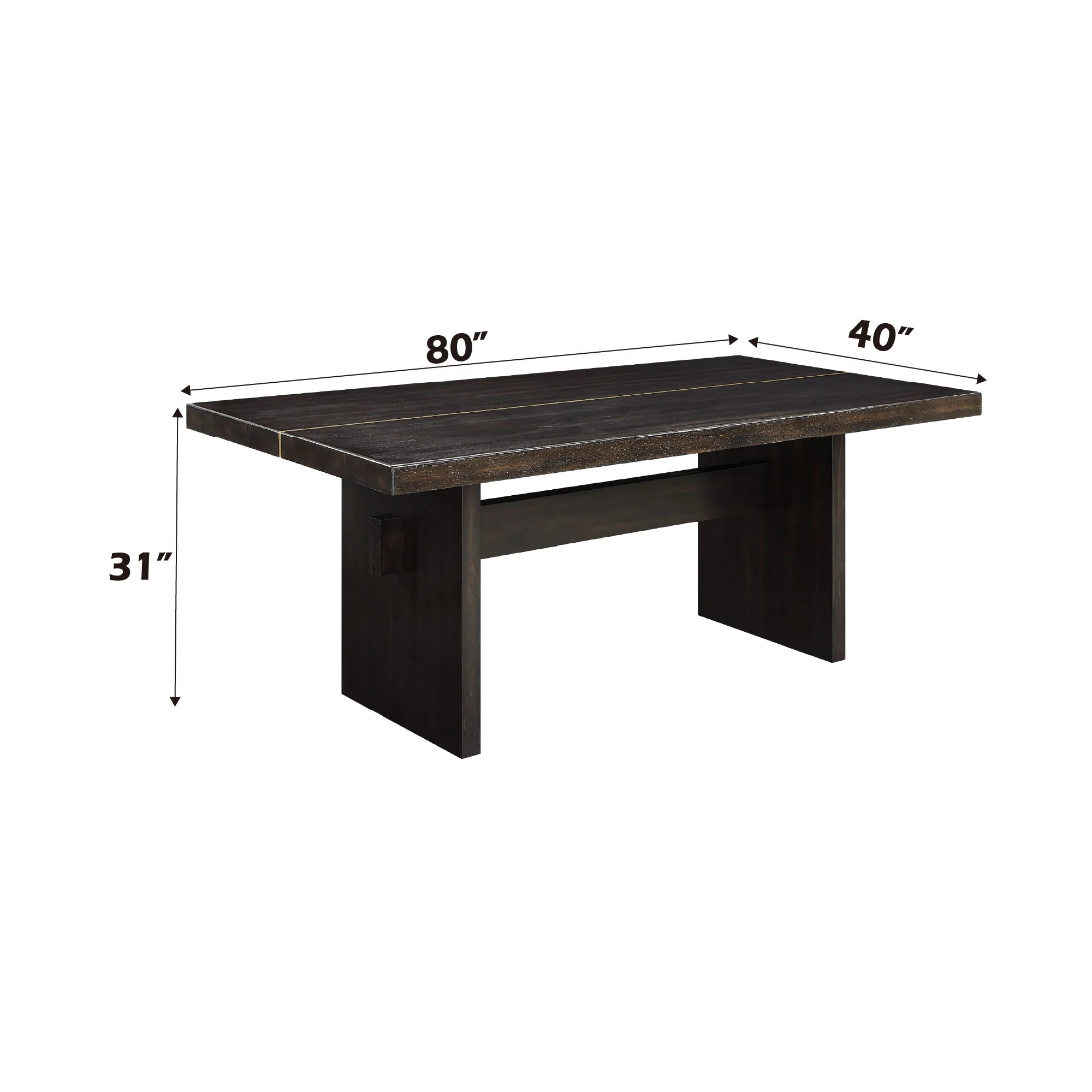 Jaramillo - Rustic Dining Table - Espresso / Gold - Image 3