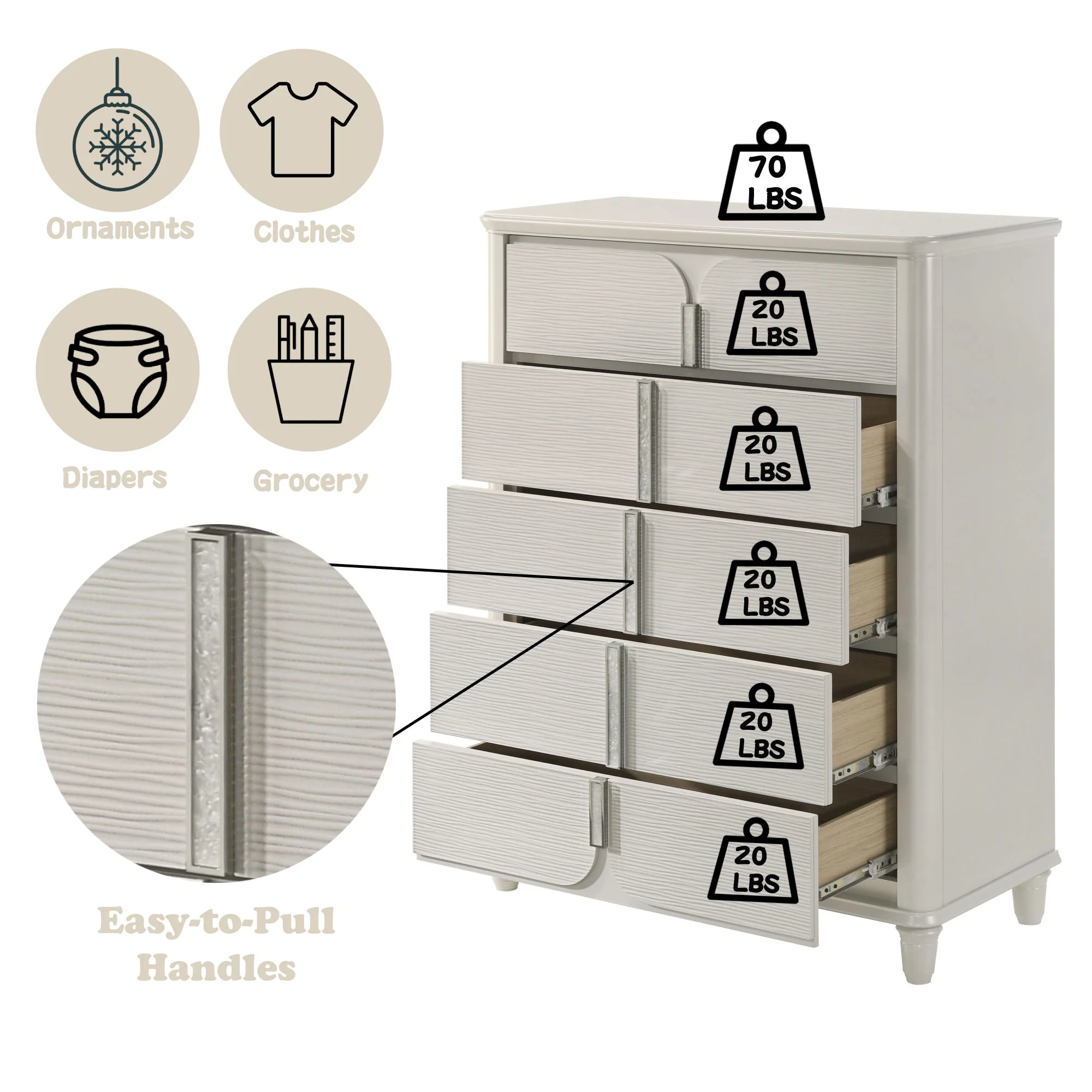 Laveda - Chest - White - Image 3