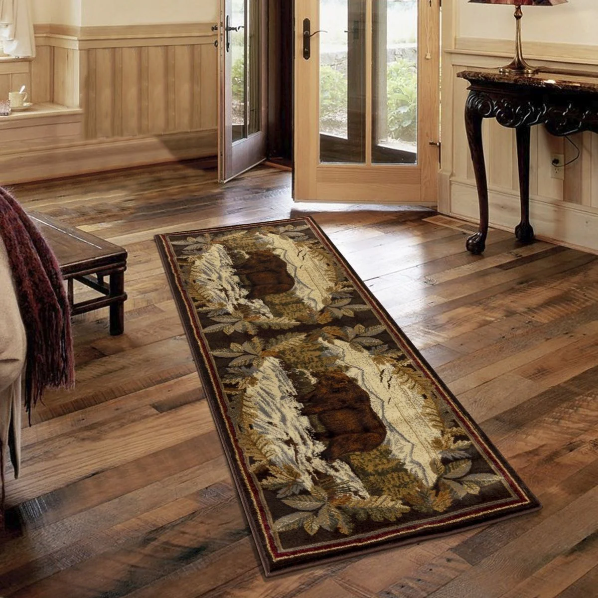 Nature's Nest - 5'3" X 7'3" Lodge Area Rug - Multi, Brown - Image 4