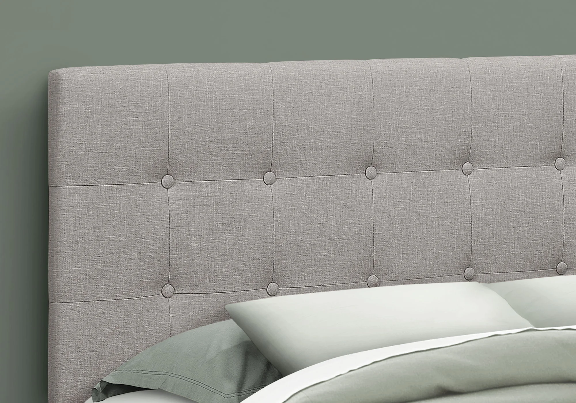 Queen Size, Bed Headboard Only, Upholstered, Durable Construction - Gray - Image 4