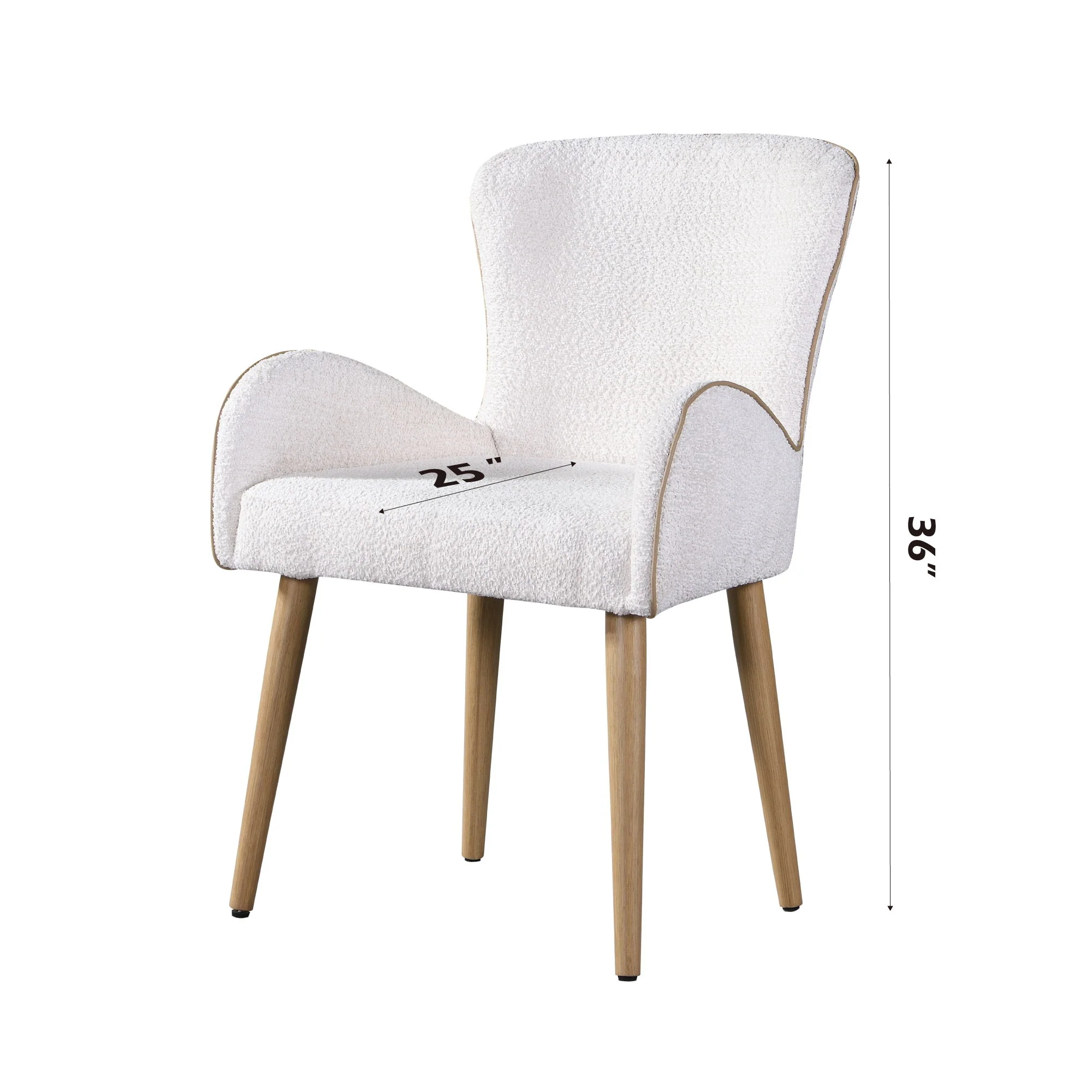 Qwin - Boucle Side Chair (Set of 2) - Beige - Image 3