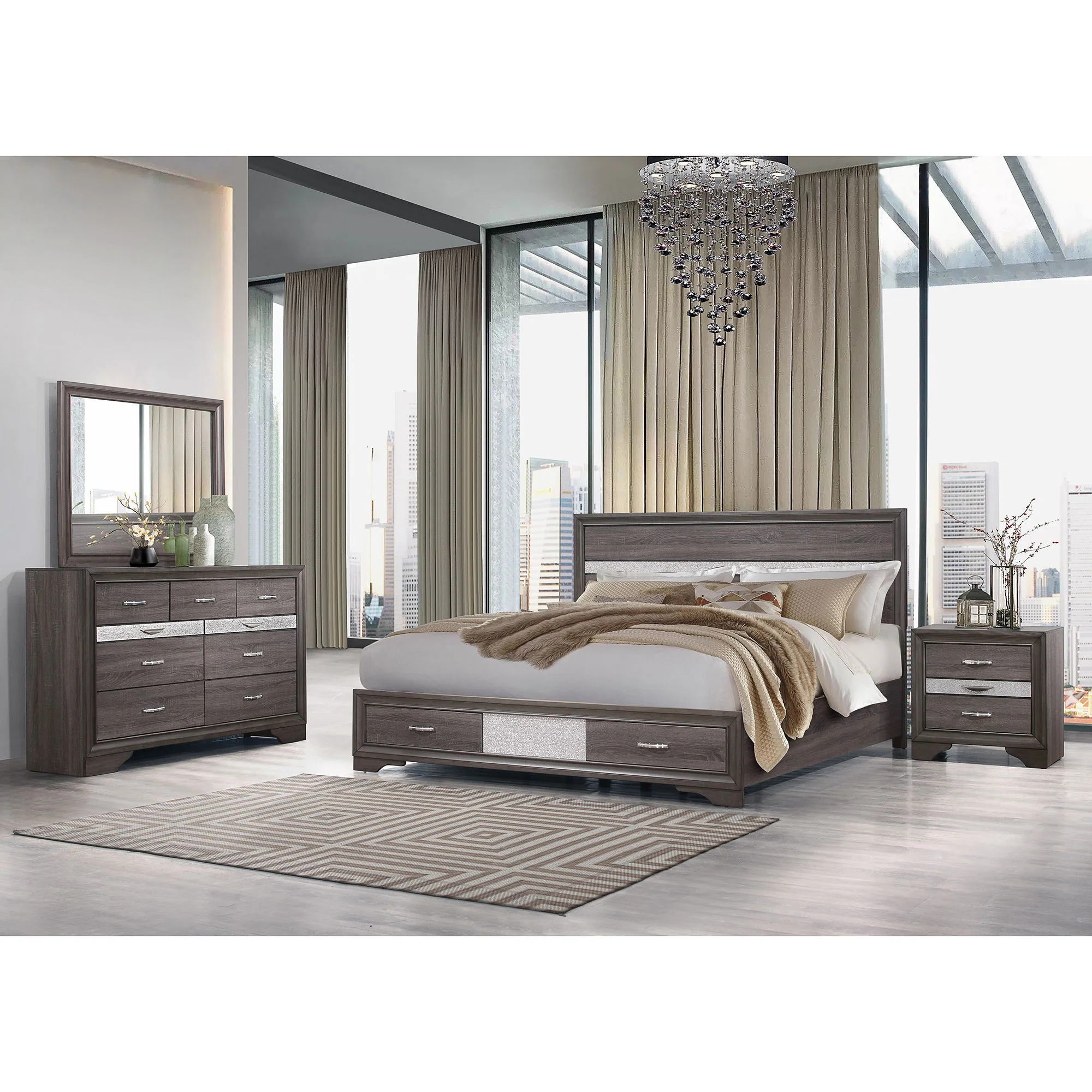 Ryder - Sparkle Nightstand - Gray - Image 3