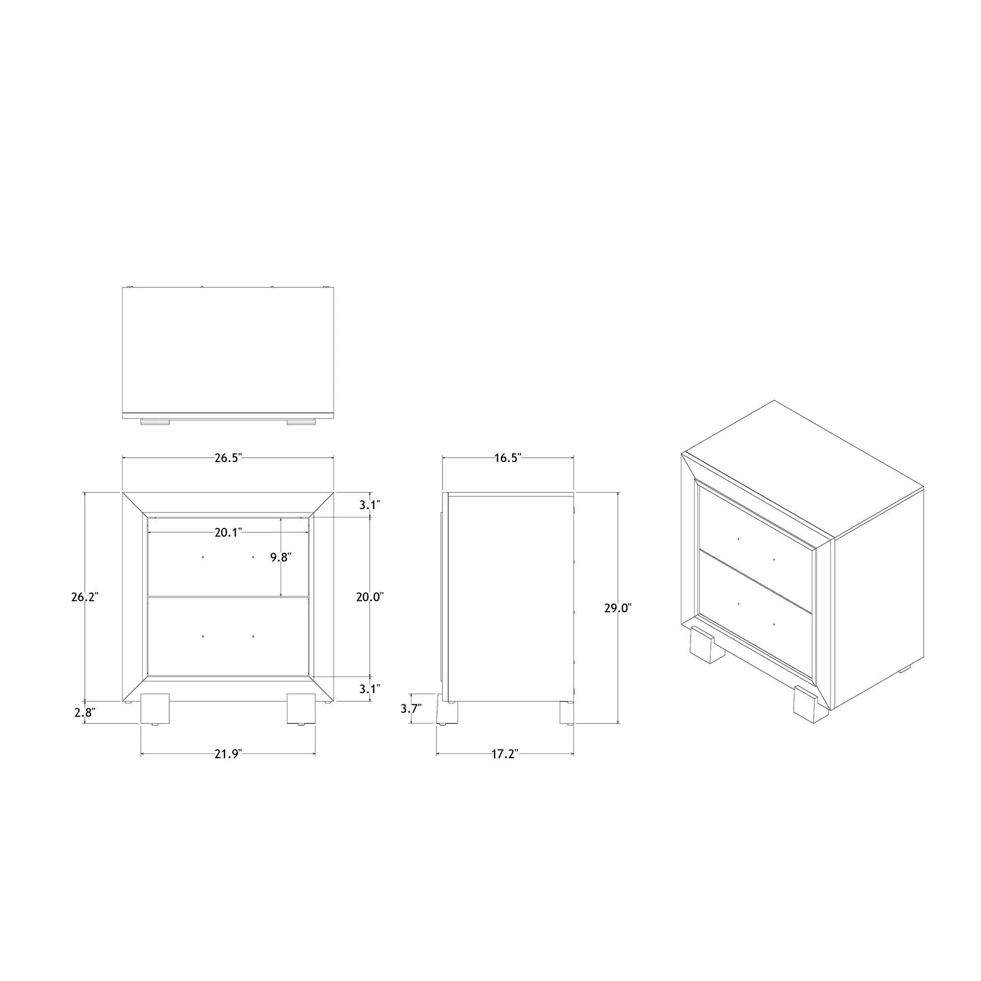Skye - Marble Nightstand - White - Image 3