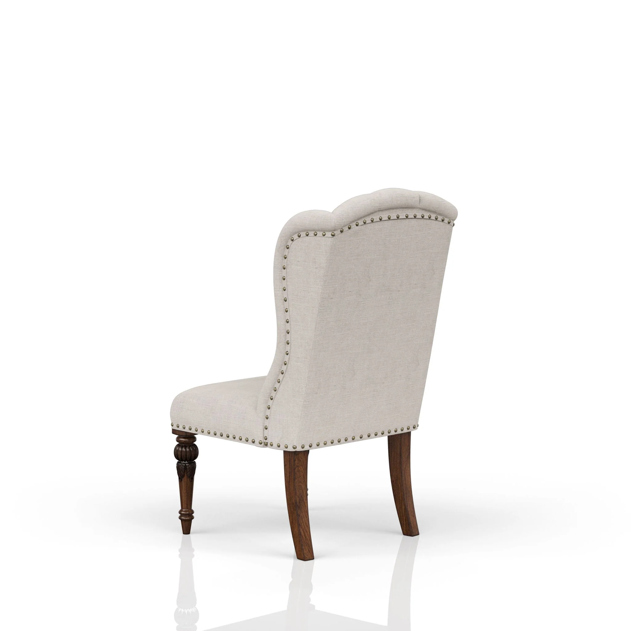 Upholstered Wing Host Chair - Light Gray - Image 4